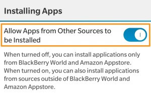 الطريقة الأولى لتنزيل متجر Google Play لنظام التشغيل BlackBerry OS 1